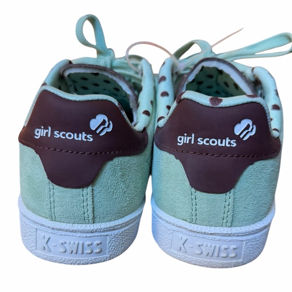 Girl Scout x K-Swiss Court 66 collab sneakers Thin Mint version, size 4. Rare